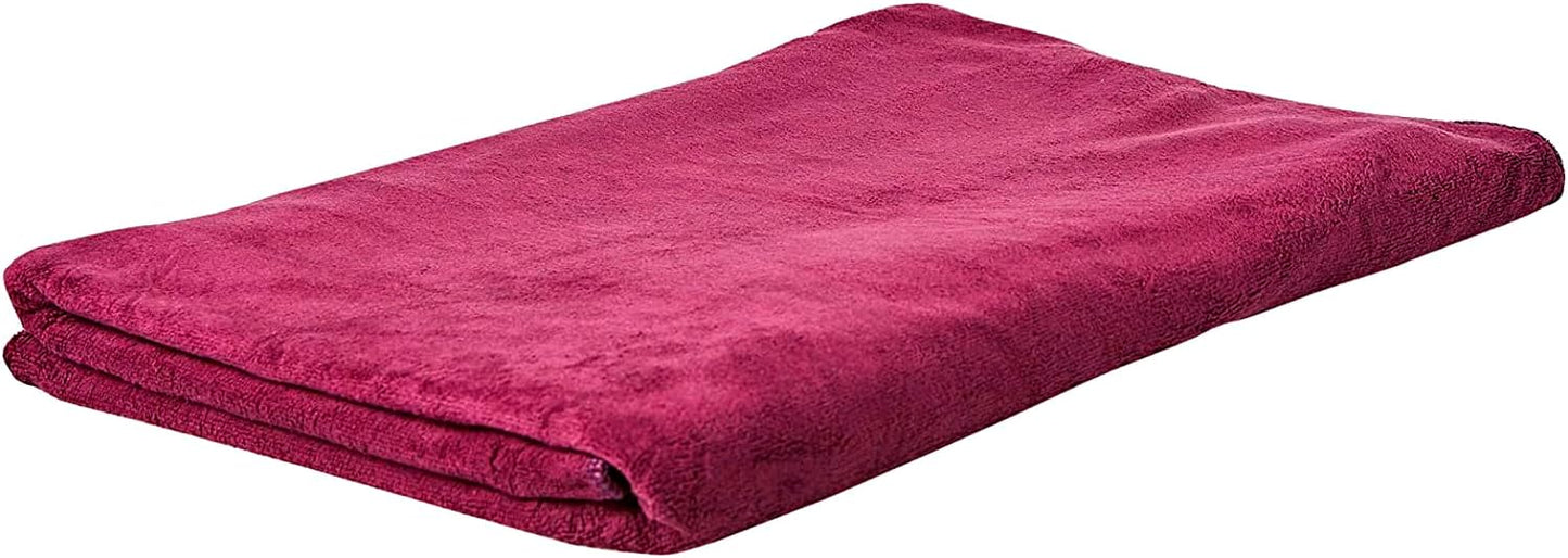 Microfiber Towel 70x140 cm Bath Towel Microfiber Soft, Durable and Light Weight (Wine Red)