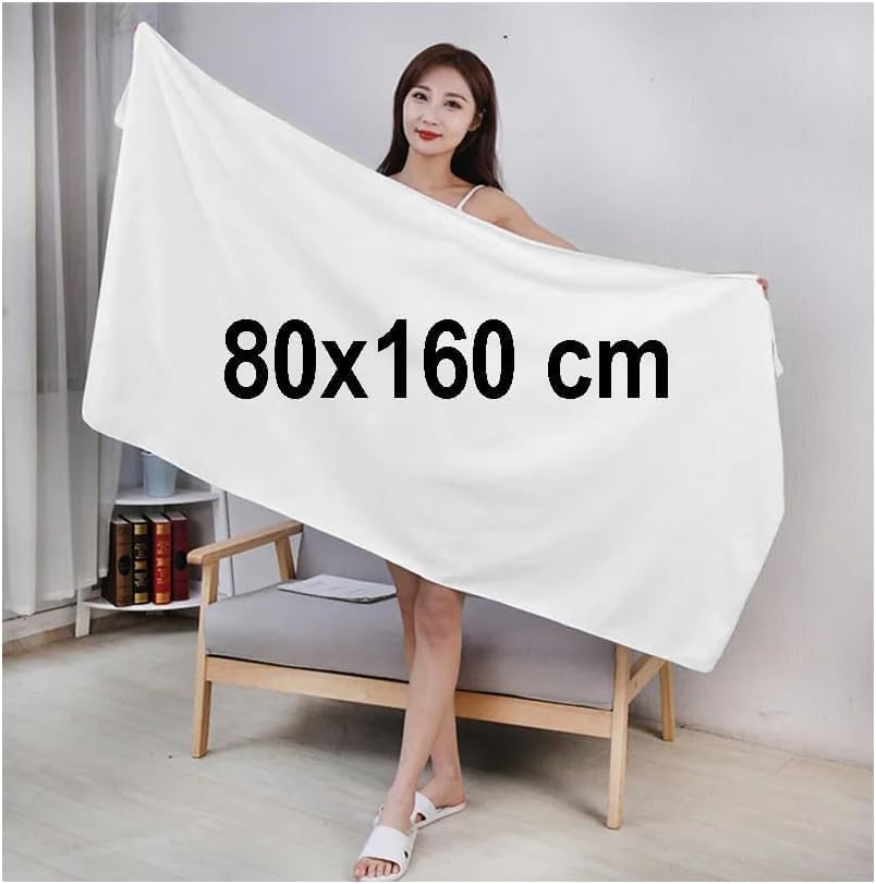 Microfiber Bath Towel Beach Towel Micro Fiber Bath Sheet Soft and Durable 80X160 cm (Off-White)