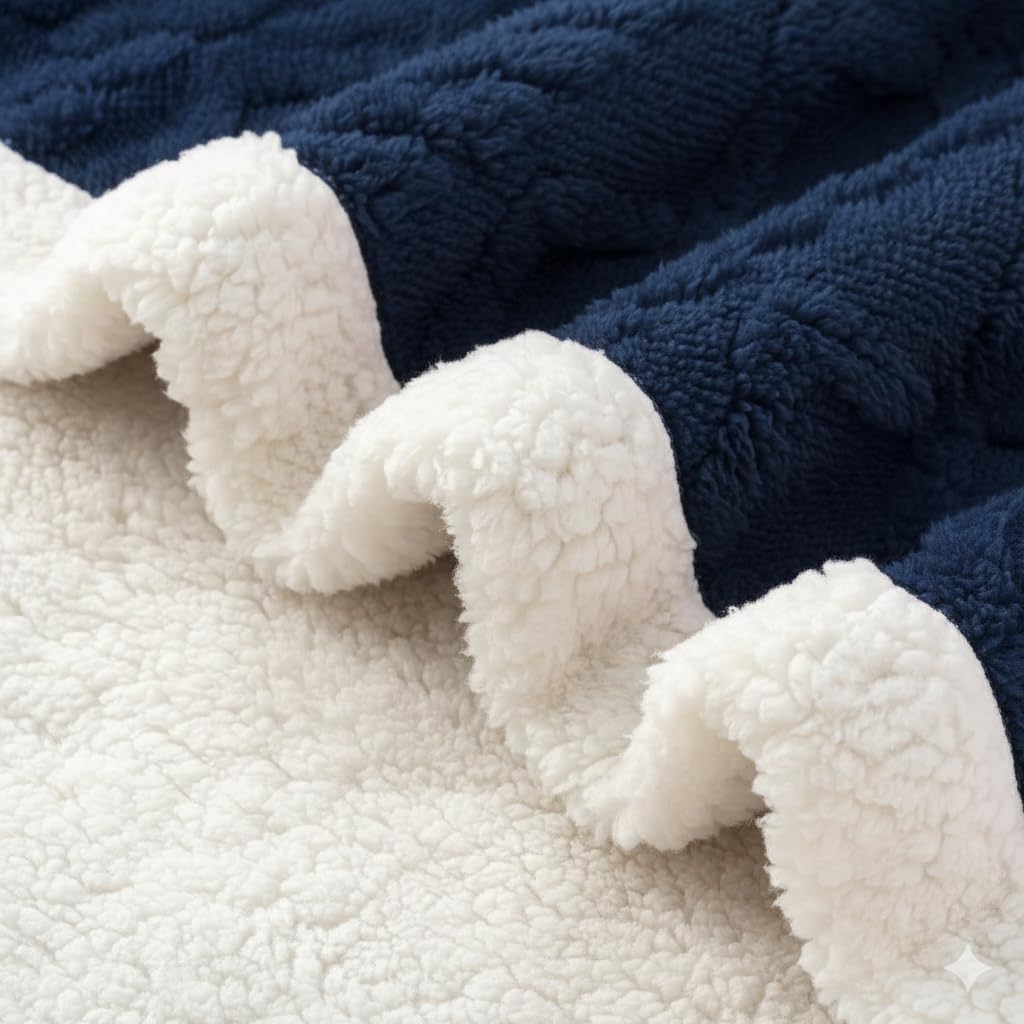 Fabienne Premium Reversible Sherpa Blanket – 220 × 240 cm