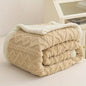 Fabienne Jacquard Sherpa Blanket Single Size Twin Plush Bed Blanket Single 160x220cm Flannel Fleece Reversible Lamb Blan