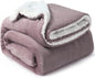Fabienne Sherpa Blanket Single Size Twin Plush Throw Bed Blanket 160x220cm Flannel Fleece Reversible Lamb Blanket - Warm