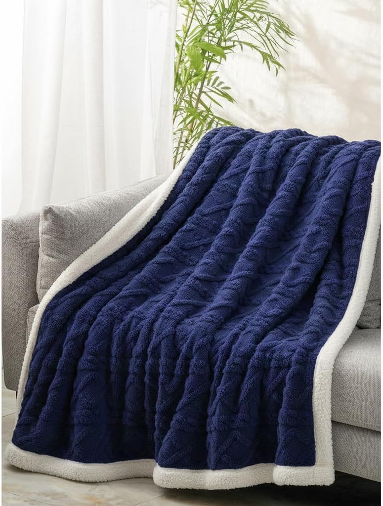 Fabienne Premium Reversible Sherpa Blanket – 220 × 240 cm