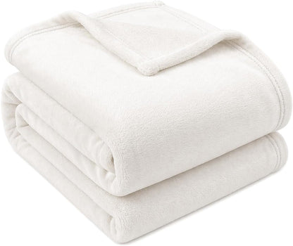 Fabienne Silky Soft Bed Blanket Single Size Plain Microfiber Flannel Throw for Sofa Chair Couch Home Office and Travel (