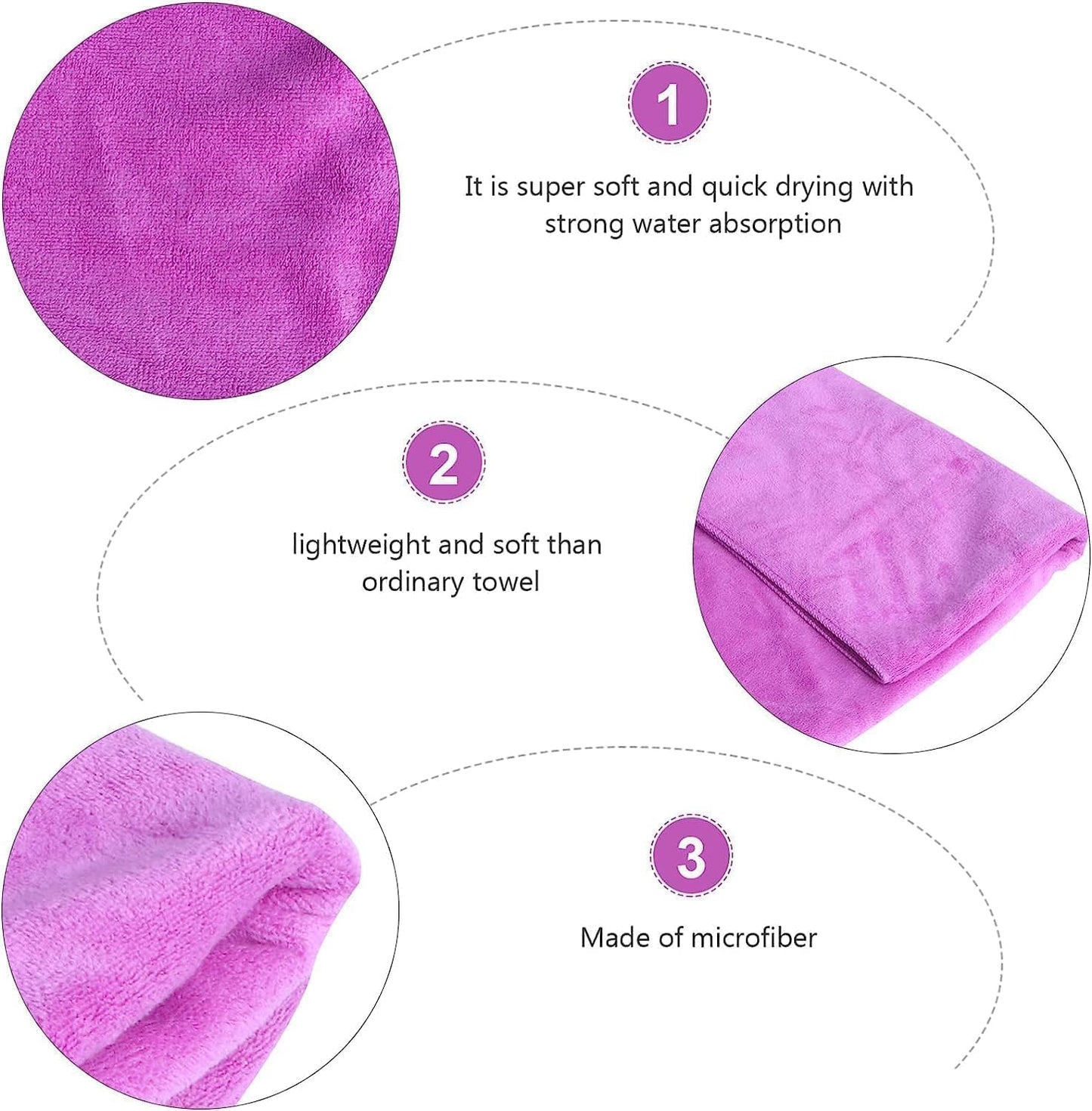 Microfiber Towel 70x140 cm Bath Towel Microfiber Soft, Durable and Light Weight (Pink)