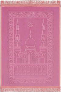 Velvet Embossed Prayer Mat 80 x 120 cm - Pink