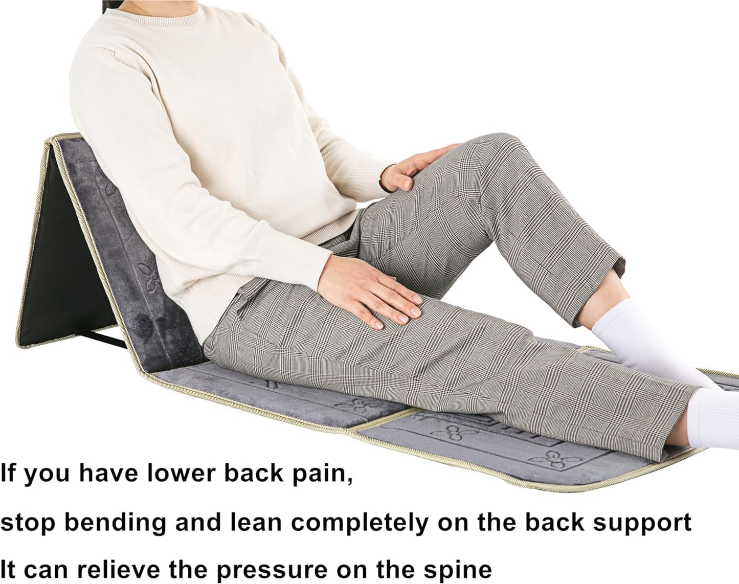 Fabienne 2 in 1 Foldable Prayer Mat and Backrest with Storage Pocket (Silver Grey)