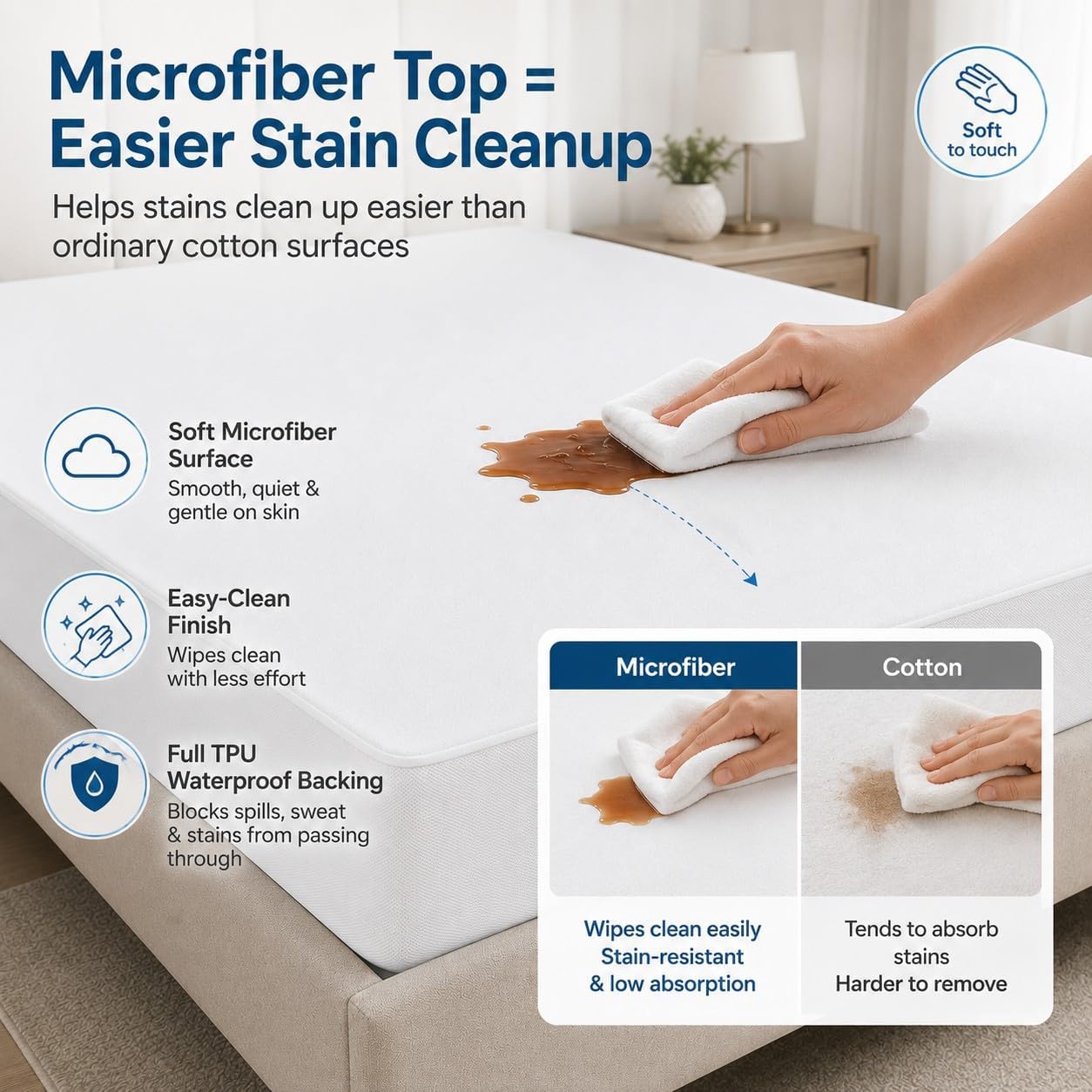 Waterproof Mattress Protector + TPU Pad Cover