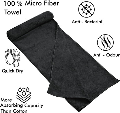 Microfiber Bath Towel Beach Towel Micro Fiber Bath Sheet Soft and Durable 80X160 cm (Black)