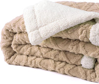 Fabienne Premium Reversible Sherpa Blanket – 220 × 240 cm - Beige