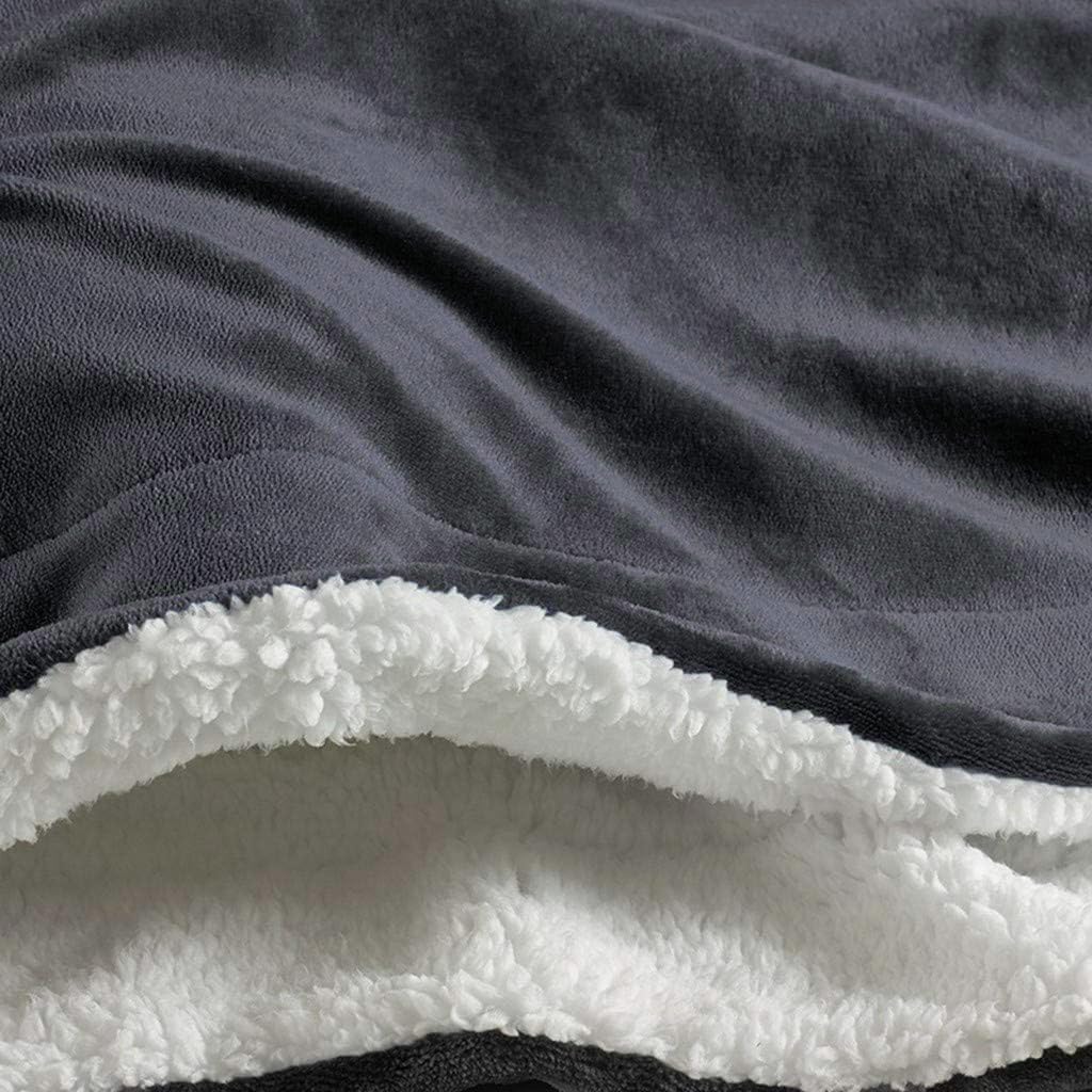 Fabienne Sherpa Blanket Single Size Twin Plush Throw Bed Blanket 160x220cm Flannel Fleece Reversible Lamb Blanket - Warm and Plush Travel Blanket for Bed Sofa Travel Couch (Dark Grey)