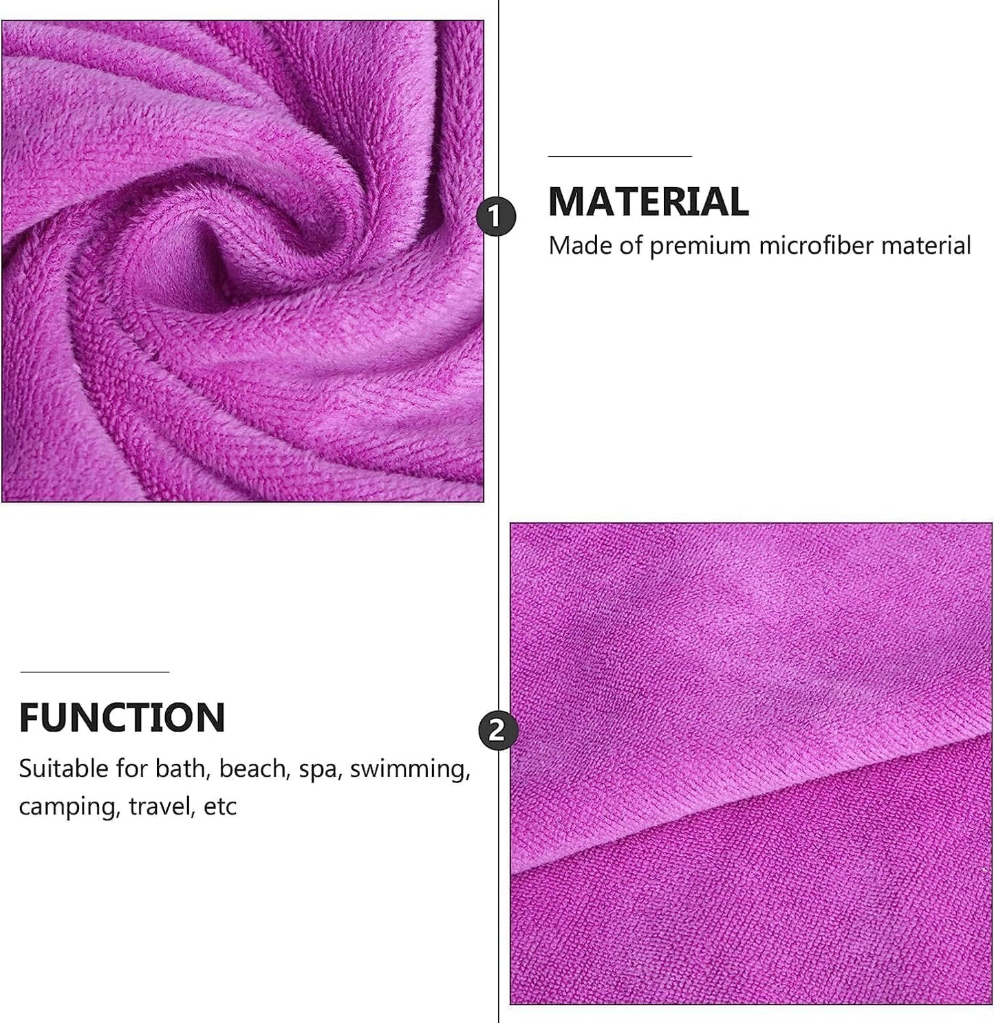 Microfiber Towel 70x140 cm Bath Towel Microfiber Soft, Durable and Light Weight (Pink)