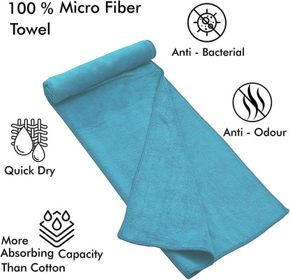 Microfiber Bath Beach Towel - 80X170cm (Sky Blue)