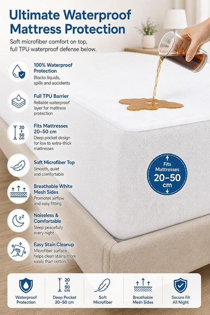 Waterproof Mattress Protector + TPU Pad Cover