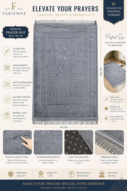 Velvet Embossed Prayer Mat 80 x 120 cm