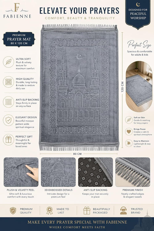 Velvet Embossed Prayer Mat 80 x 120 cm