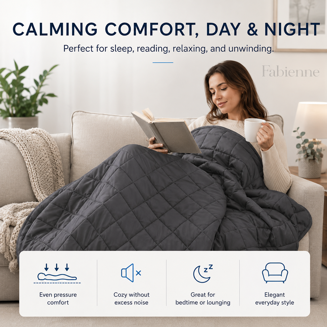 Adult Weighted Blanket 5.5/6.8/9.1Kg for Insomnia & Stress Relief