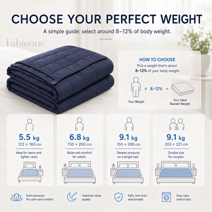 Adult Weighted Blanket 5.5/6.8/9.1Kg for Insomnia & Stress Relief
