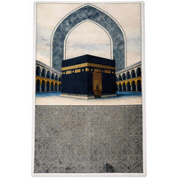 Artistic Design Memory Foam Prayer Mat 70x110cm - Grey-Kaaba