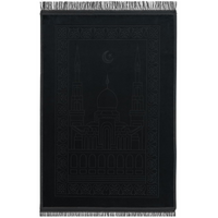 Velvet Embossed Prayer Mat 80 x 120 cm - Black