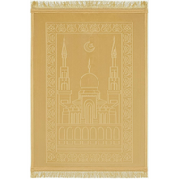 Velvet Embossed Prayer Mat 80 x 120 cm - Beige
