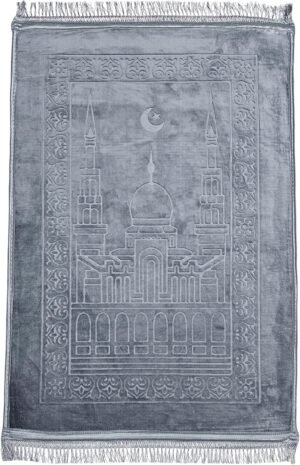 embossed prayer mat anti slip with velvet top 80 x 120 cm